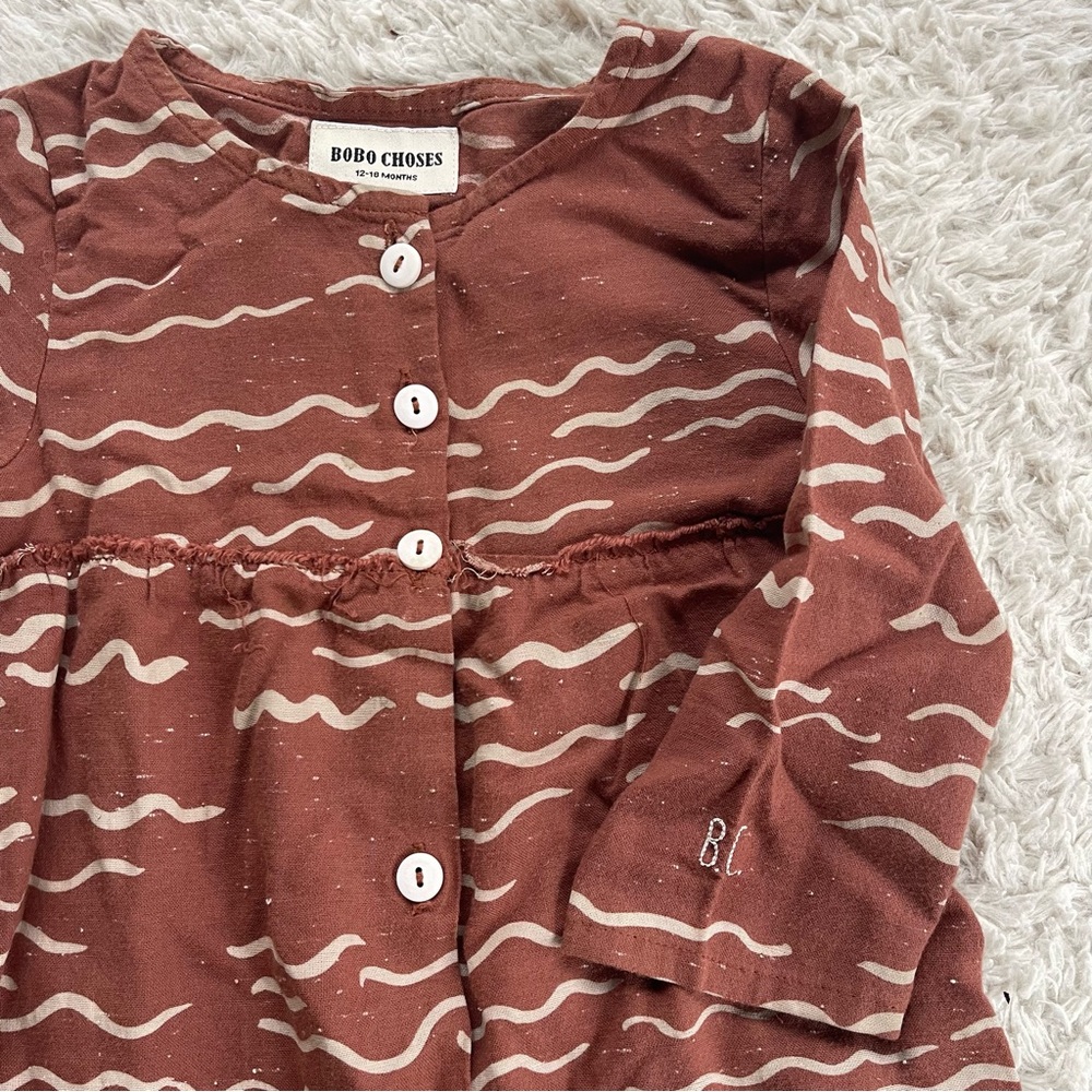 Bobo Choses Waves Terracotta Dress